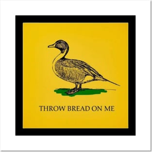 Throw Bread On Me Meme Sticker, Cute Yellow and Green Duck Funny Memes Posters and Art